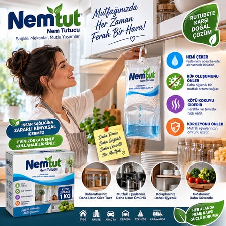 Rutubet Giderici Nem Emici Koku Küf Ve Korozyon Önleyici 1 Kutu 2 Paket 1 Kgv