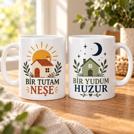 Evimizin Neşesi 2`li Porselen Kupa Seti - MODEL 318