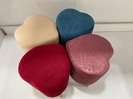 EVİMŞAH PUF & BENCH KALPLİ KREM
