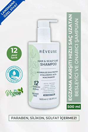 Kolajen Keratin Saç Dökülmesine Karşı Hızlı Saç Uzatan Dolgunlaştırıcı Besleyici Şampuan 500ml