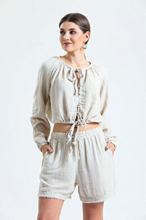 Müslin Bodrum Şort