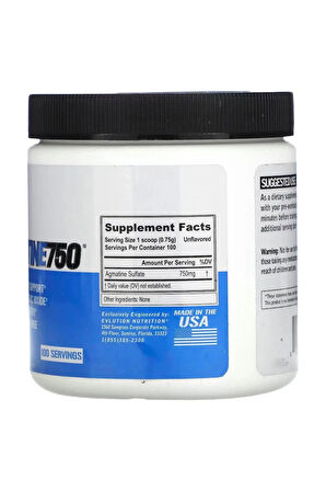 EVLution Nutrition Agmatine Nitric Oxide 750 Mg 100 Servis