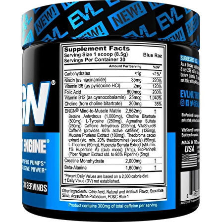 EVLution Nutrition ENGN PreWorkout 30 SERVİS - USA MENŞEİ