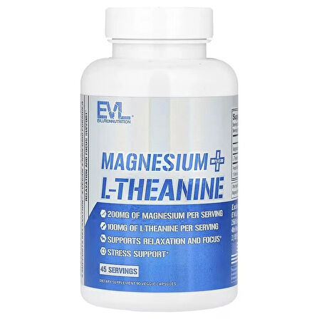 Evlution Nutrition Magnesium + L-Theanine - Natural Relaxation & Focus Support 90 Caps