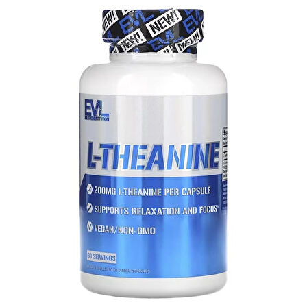 Evlution Theanine Focus Relaxation Nootropic Mood Support 200 Mg 60 Caps