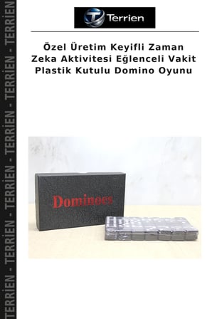 Özel Üretim Keyifli Zaman Zeka Aktivitesi Eğlenceli Vakit Plastik Kutulu Domino Oyunu