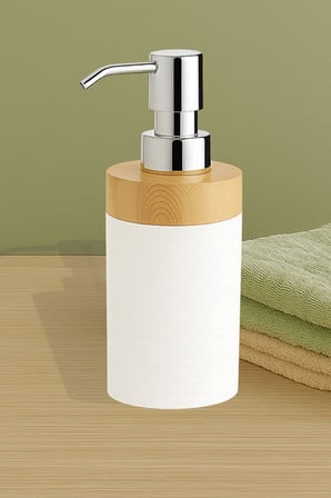 Limpia Bambu Desenli 3'lü Banyo Seti Sıvı Sabunluk, Diş Fırçalık, Katı Sabunluk