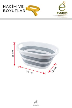 Katlanabilir Çamaşır Leğeni 25 Lt Akordiyon Katlanır Sepet Yer Kaplamaz Pratik Banyo Düzenleyici