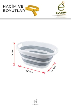 Katlanabilir Çamaşır Leğeni 38 Lt Akordiyon Sepet Yer Kaplamaz Katlanır Banyo Organizer