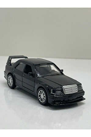 Mercedes Benz 190E Evo Siyah Metalik Metal Çek Bırak Işıklı Sesli  Diest Car 1:36 Ölçek Oyuncak