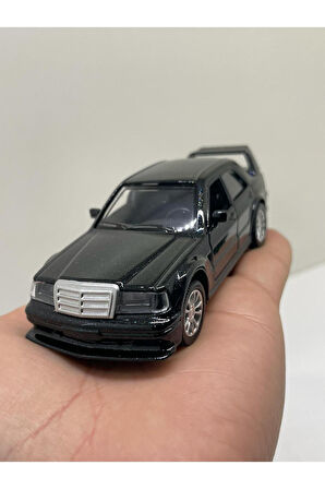 Mercedes Benz 190E Evo Siyah Metalik Metal Çek Bırak Işıklı Sesli  Diest Car 1:36 Ölçek Oyuncak