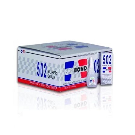 Evobond 502 Süper Japon Yapıştırıcı Orjinal 20 gr 50 Adet (1 Paket)