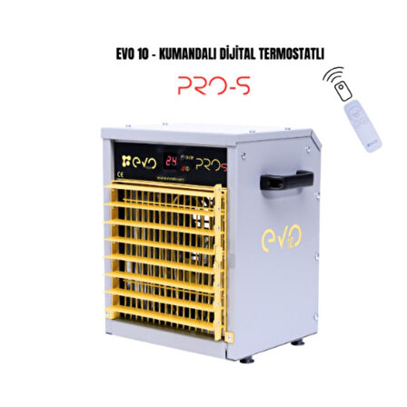 Evo10 PROs - 10 kw Kumandalı ve Dijital Endüstriyel Elektrikli Fanlı Isıtıcı