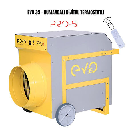 Evo35 PROs - 35 kw Kumandalı ve Dijital Endüstriyel Elektrikli Fanlı Isıtıcı 380V-50hz