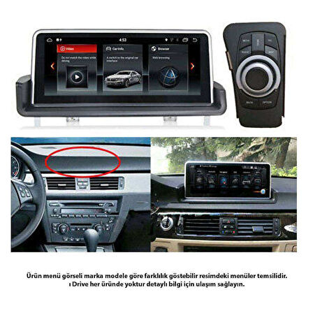 BMW E90 3 Serisi Anroid NBT 4 Ram 64 Hafıza Qualcomm İşlemci 8 Çekirdek 4G CarPlay 10.25 İnç 2005-2009