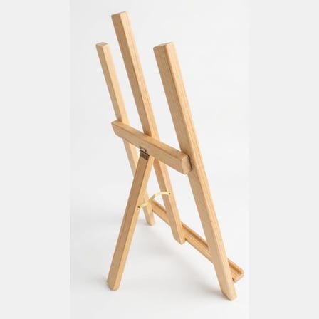 Ahşap Şövale Sergileme Standı (50 Cm) - Doğal Ahşap Rengi