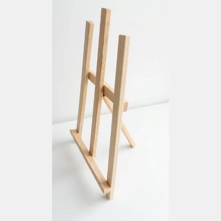 Ahşap Şövale Sergileme Standı (50 Cm) - Doğal Ahşap Rengi