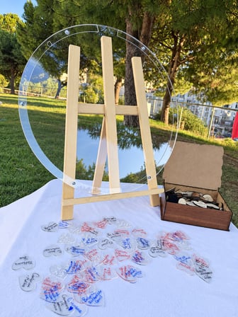Kişiye Özel Full Pleksi Yuvarlak Anı Kutusu (50cm)