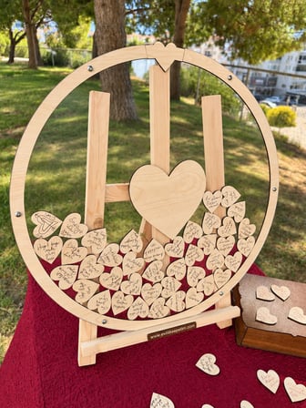 Kişiye Özel Akçaağaç Yuvarlak Anı Kutusu (50cm) (İçi Kalp İsimlikli)