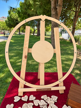 Kişiye Özel Akçaağaç Yuvarlak Anı Kutusu (50cm) (İçi Yuvarlak İsimlikli)