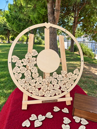 Kişiye Özel Akçaağaç Yuvarlak Anı Kutusu (50cm) (İçi Yuvarlak İsimlikli)