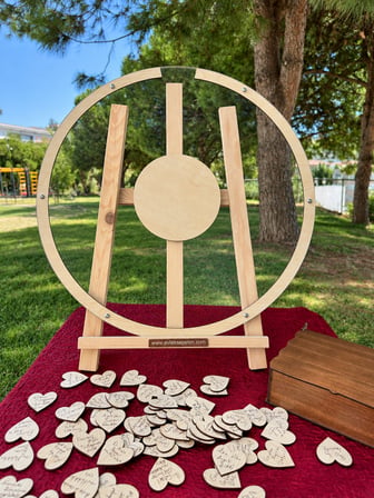Kişiye Özel Akçaağaç Yuvarlak Anı Kutusu (50cm) (İçi Yuvarlak İsimlikli)