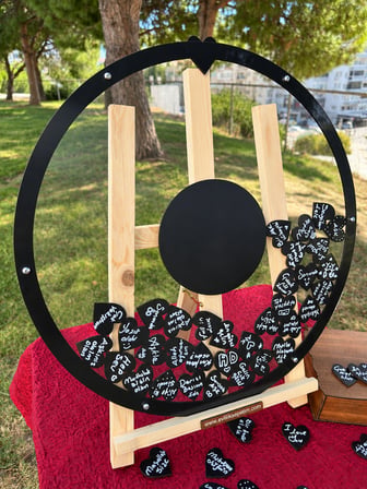 Kişiye Özel Siyah Yuvarlak Anı Kutusu (50cm) (İçi Yuvarlak İsimlikli)