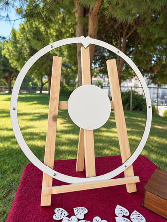 Kişiye Özel Beyaz Yuvarlak Anı Kutusu (50cm) (İçi Yuvarlak İsimlikli)