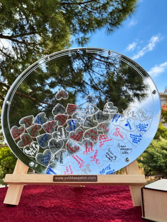 Kişiye Özel Full Gümüş Pleksi Yuvarlak Anı Kutusu (50cm)