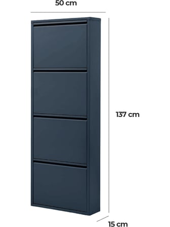 4'lü Metal Ayakkabılık Beyaz Antrasit