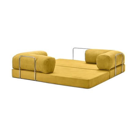 Kanepe Fitilli Kadife Koltuk Yıkanır Silinir Pratik Yer Yatağı 90X180CM Hardal