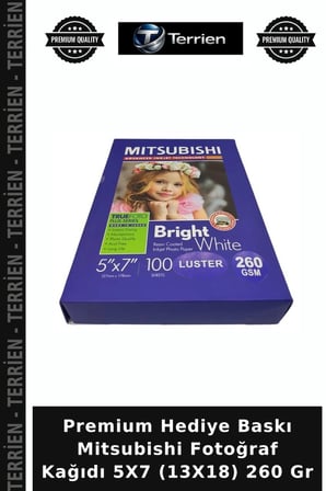 Premium Hediye Baskı Mitsubishi Fotoğraf Kağıdı 5X7 (13X18) 260 Gr
