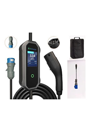 Elektrikli Araç Taşınabilir Şarj Istasyonu 7,4 Kw 32a Tip-2 3x32a 5 Mt Tip2(MOBİL UYGULAMA)