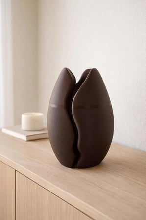 Electrowood Kahve Çekirdeği Dekoratif Vazo 20 cm Kahverengi PLA