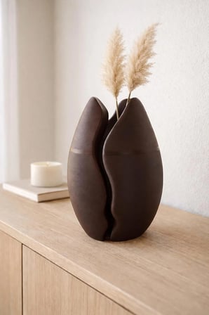 Electrowood Kahve Çekirdeği Dekoratif Vazo 20 cm Kahverengi PLA
