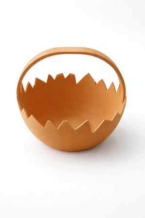 Electrowood Kırık Yumurta Şekerlik 3D Baskı Dekoratif Sunumluk Kahverengi 22 cm