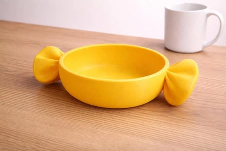 Electrowood Candy Hug 3D Baskı Şekerlik Sarı Oval 26 cm