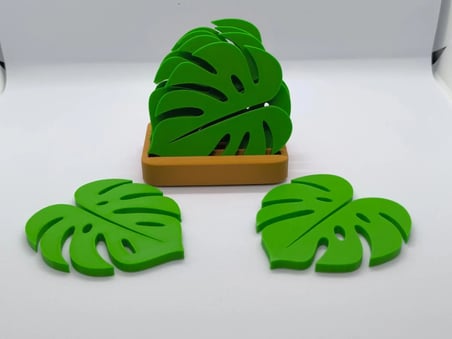 Electrowood Monstera Yaprak Bardak Altlığı 3D Baskı 6'lı Set