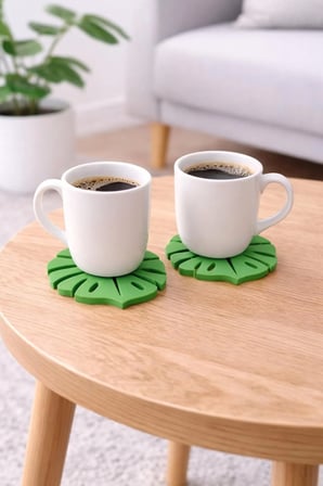Electrowood Monstera Yaprak Bardak Altlığı 3D Baskı 6'lı Set