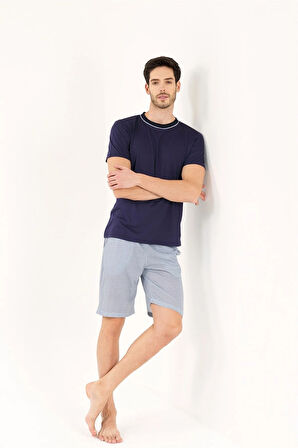 VİSKON KUMAŞ ERKEK 3'LÜ PJAMA TAKIMI