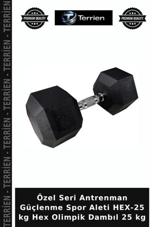 Özel Seri Antrenman Güçlenme Spor Aleti HEX-25 kg Hex Olimpik Dambıl 25 kg