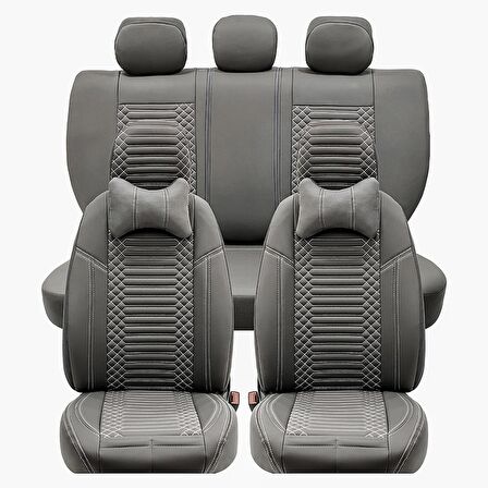 Renault Kango Yeni Lüx Deri Oto Koltuk Kılıfı Ön Arka Takım Exclusıve Model Füme 2+1