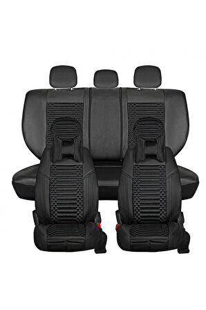 Ford Connect Yeni Lüx Deri Oto Koltuk Kılıfı Ön Arka Takım Exclusıve Model Siyah 2+1