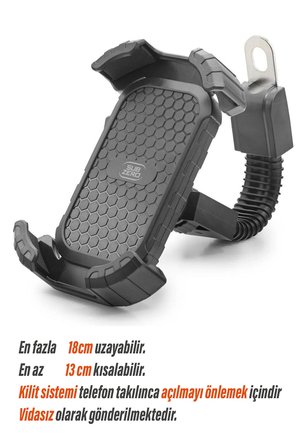 Motosiklet Aynaya Takılan Telefon Tutucusu Bisiklet Scooter Ayna Bağlantılı Telefon Tutucu