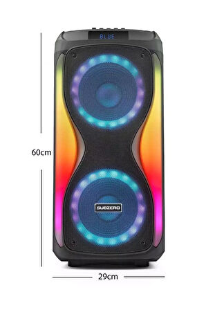 Büyük Boy Bluetooth Hoparlör 40000WATTS Speaker 8x2 Çift Hoparlör 2 Mikrofonlu 3600mAh Parti Boy