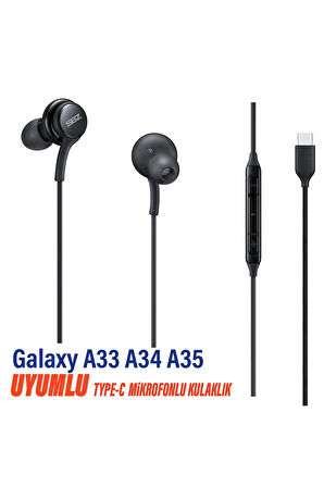 Samsung Galaxy A33 A34 A35 Uyumlu Type C Kulaklık Mikrofonlu