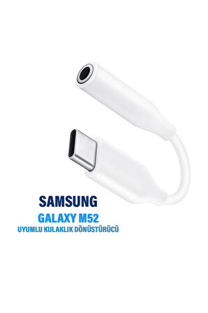 Samsung Galaxy M52 5G Kulaklık AUX Dönüştürcüsü TYPE-C Kulaklık Çevirici AUX Kablo