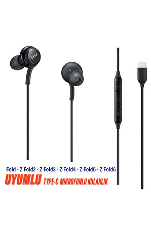 Samsung Fold - Z Fold2 - Z Fold3 - Z Fold4 - Z Fold5 - Z Fold6 Uyumlu Type-C Mikrofonlu Kulaklık