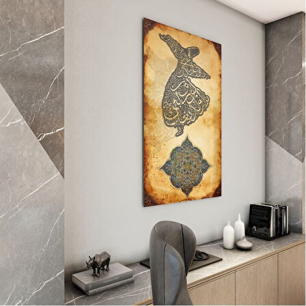 Dini Cam Tablo - Dikey Hat Sanatı - Dini Motif 02-029