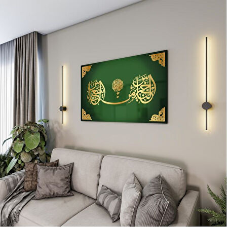 Dini Cam Tablo - Dikey Hat Sanatı - Dini Motif 03-014